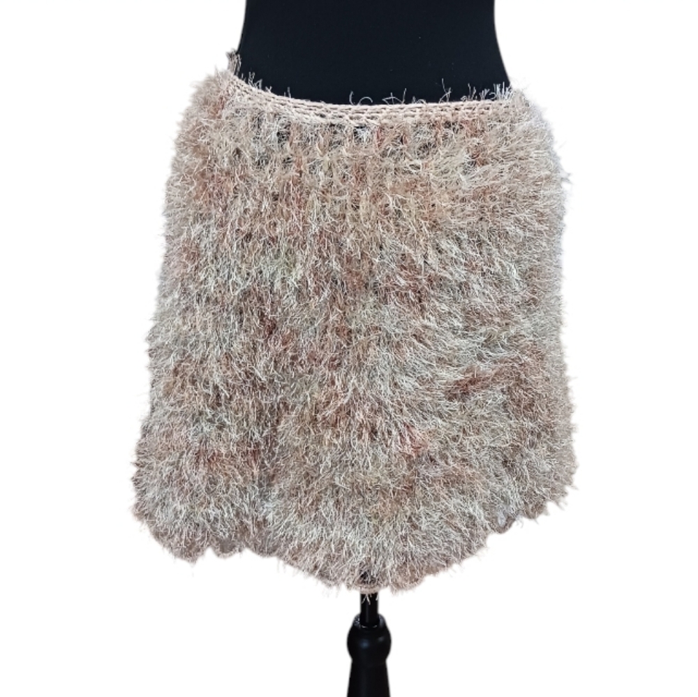 Crochet Eyelash Fringe Festival Skirt Semi-Sheer Bikini Coverup